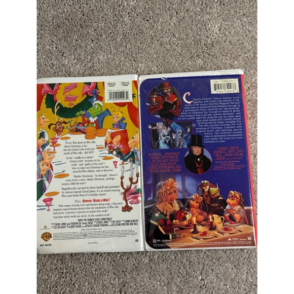 Christmas Movie VHS Lot Dr Seuss Grinch Charlie Brown Muppets(Not tested - Picture 4 of 7